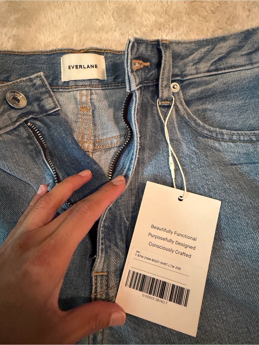 Everlane Light Blue Denim Bermuda Shorts - Picture 7 of 9